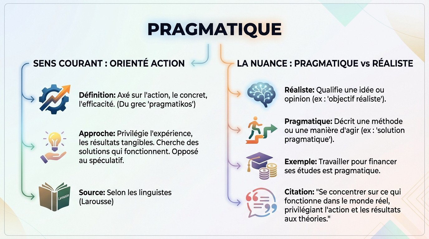Définition et nuances du terme pragmatique : action vs théorie