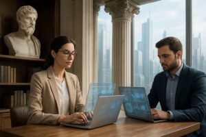 Découvrez comment le stoïcisme, philosophie antique, s'adapte aux défis du travail hybride et à l'ère numérique pour mieux gérer stress et productivité.