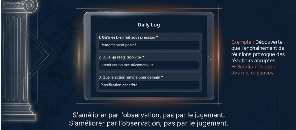 journal du soir pour auditer ses réactions managériales