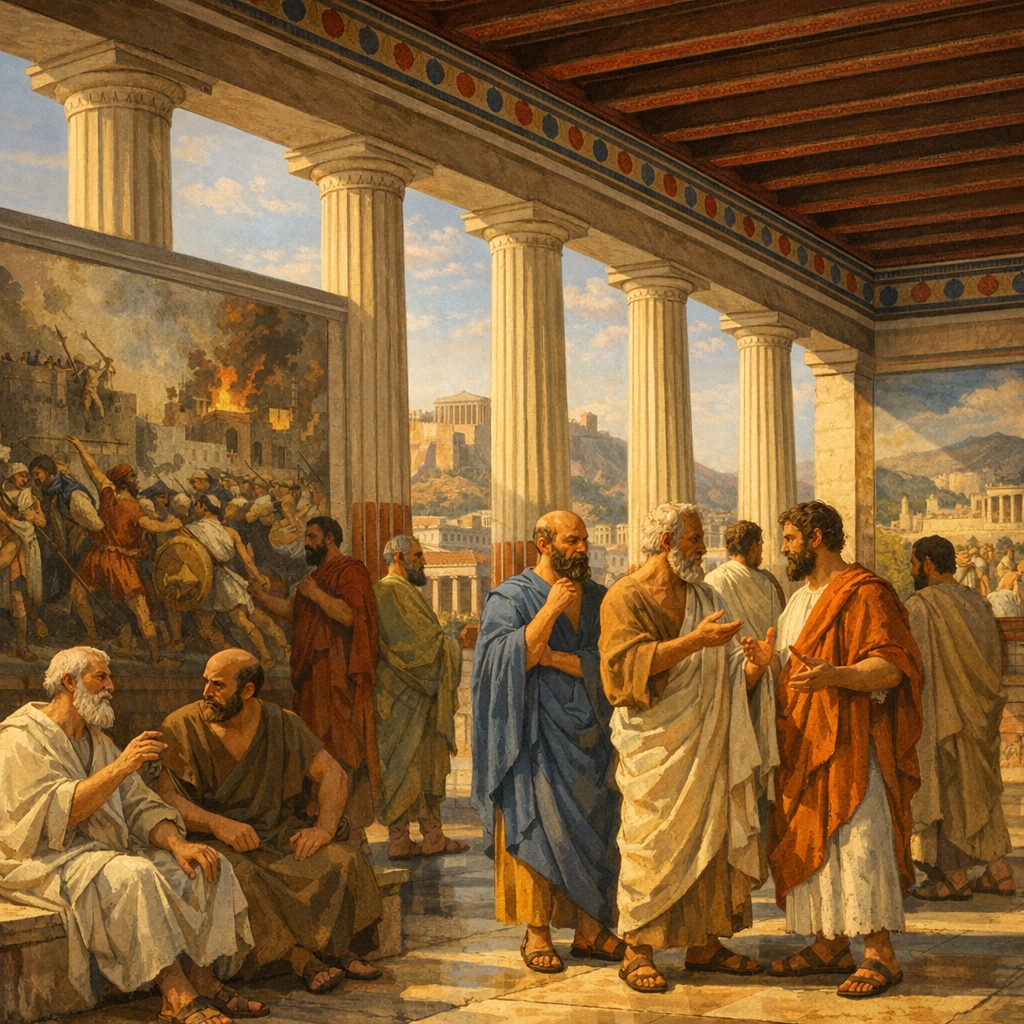 La Stoa Poikilê d'Athènes : le portique peint où Zénon de Cittium enseignait sa philosophie stoïcienne