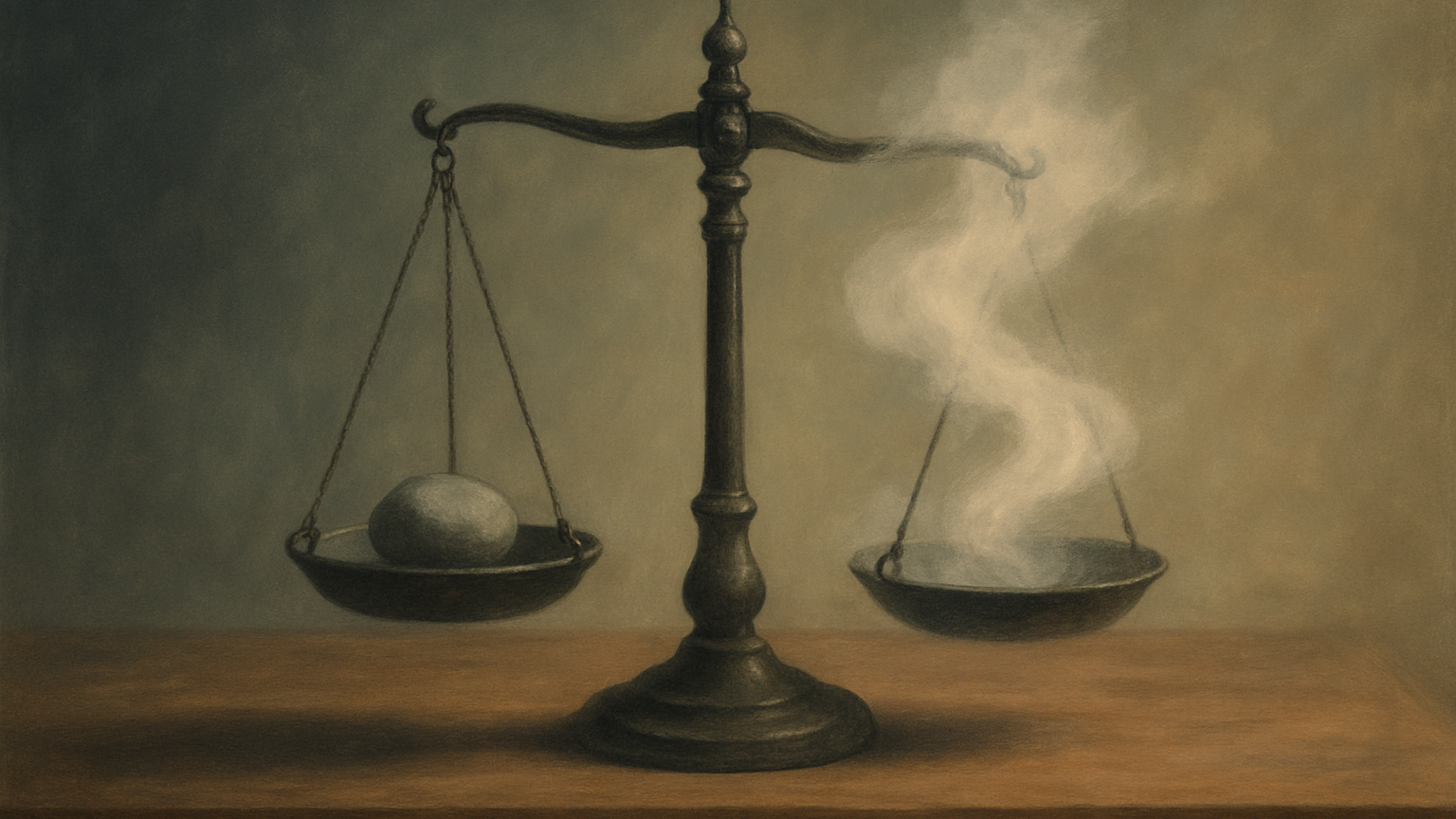 Balance stoïcienne séparant ce qui dépend de nous et ce qui n'en dépend pas, métaphore de la dichotomie du contrôle